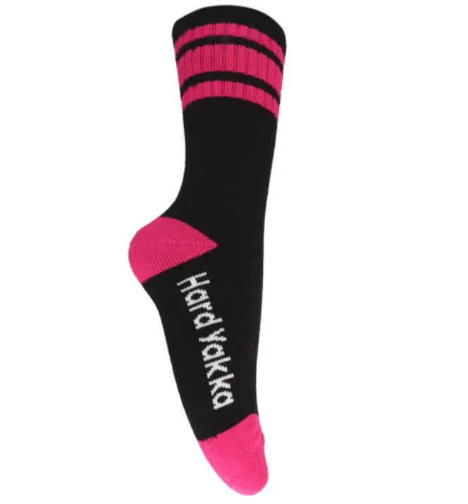 12 Pairs X Hard Yakka Womens Bamboo Work Socks Black/Pink