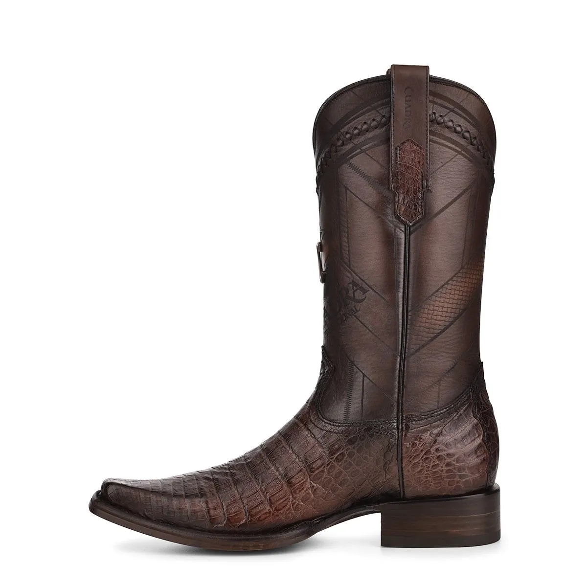 1B2FFY - Cuadra chocolate dress cowboy caiman leather boots for men