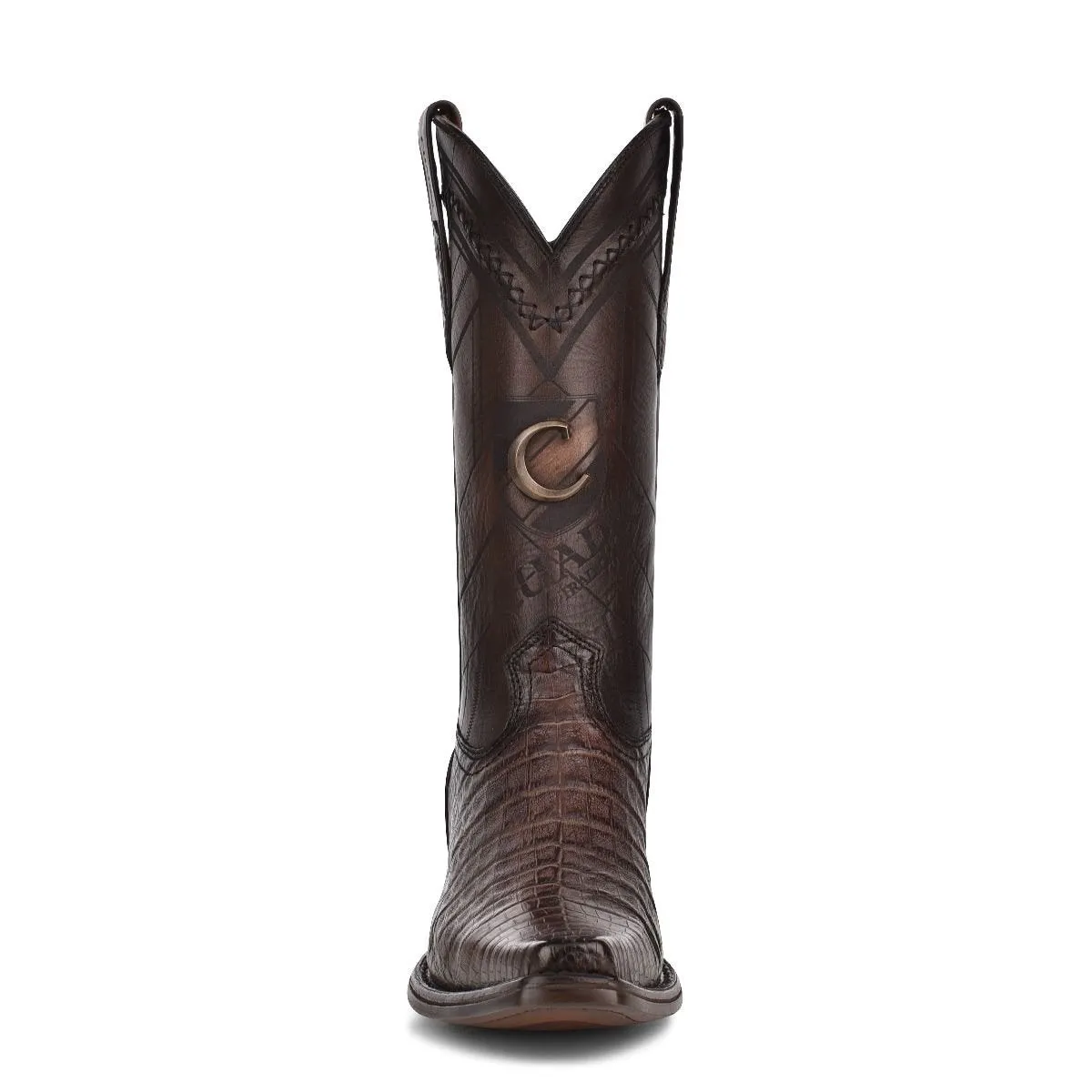 1B2FFY - Cuadra chocolate dress cowboy caiman leather boots for men