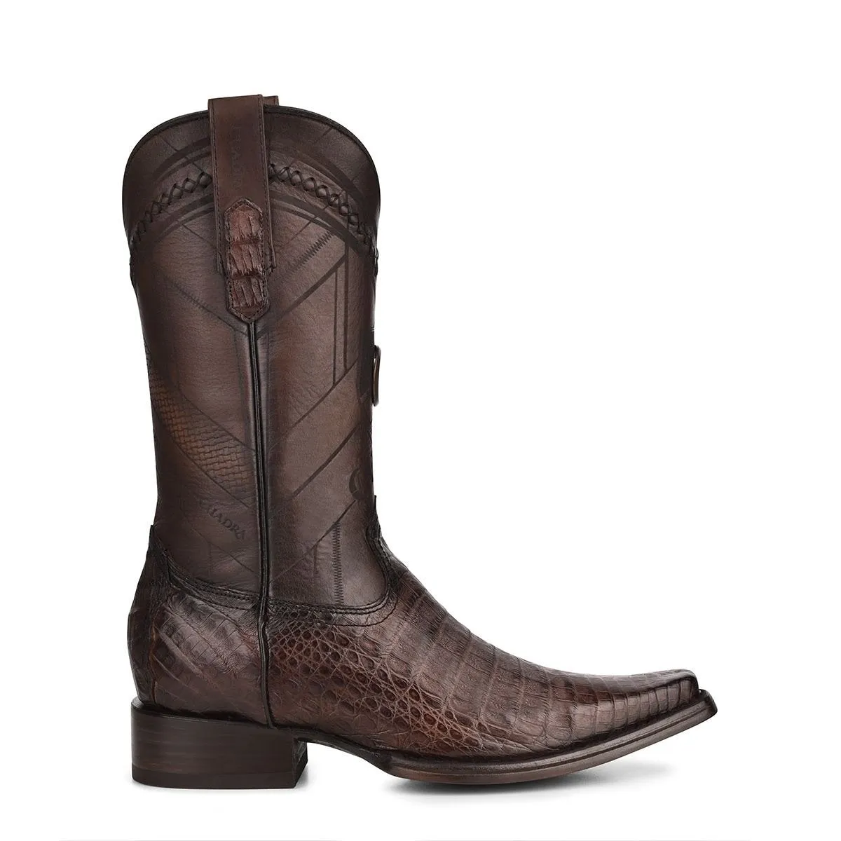 1B2FFY - Cuadra chocolate dress cowboy caiman leather boots for men