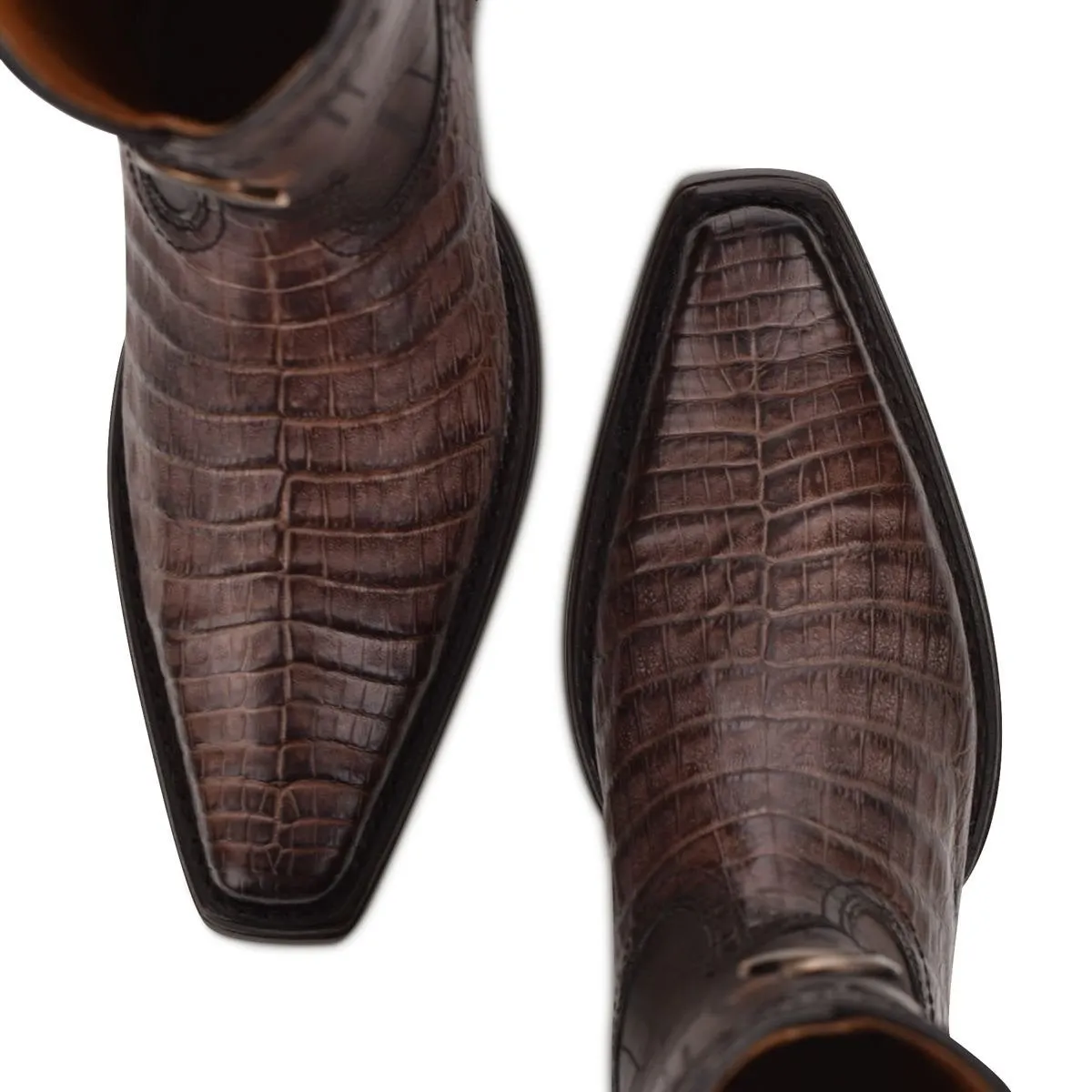 1B2FFY - Cuadra chocolate dress cowboy caiman leather boots for men