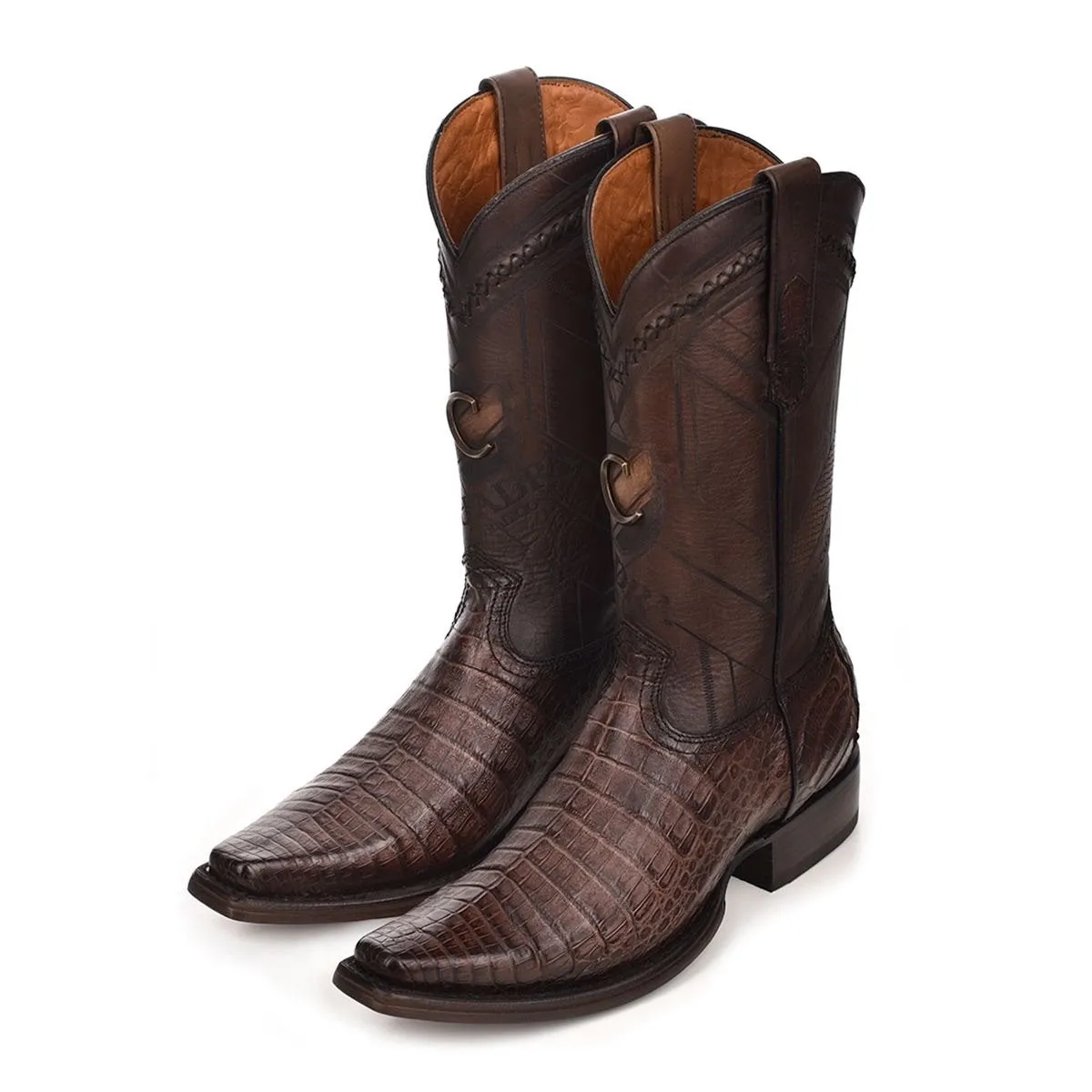 1B2FFY - Cuadra chocolate dress cowboy caiman leather boots for men