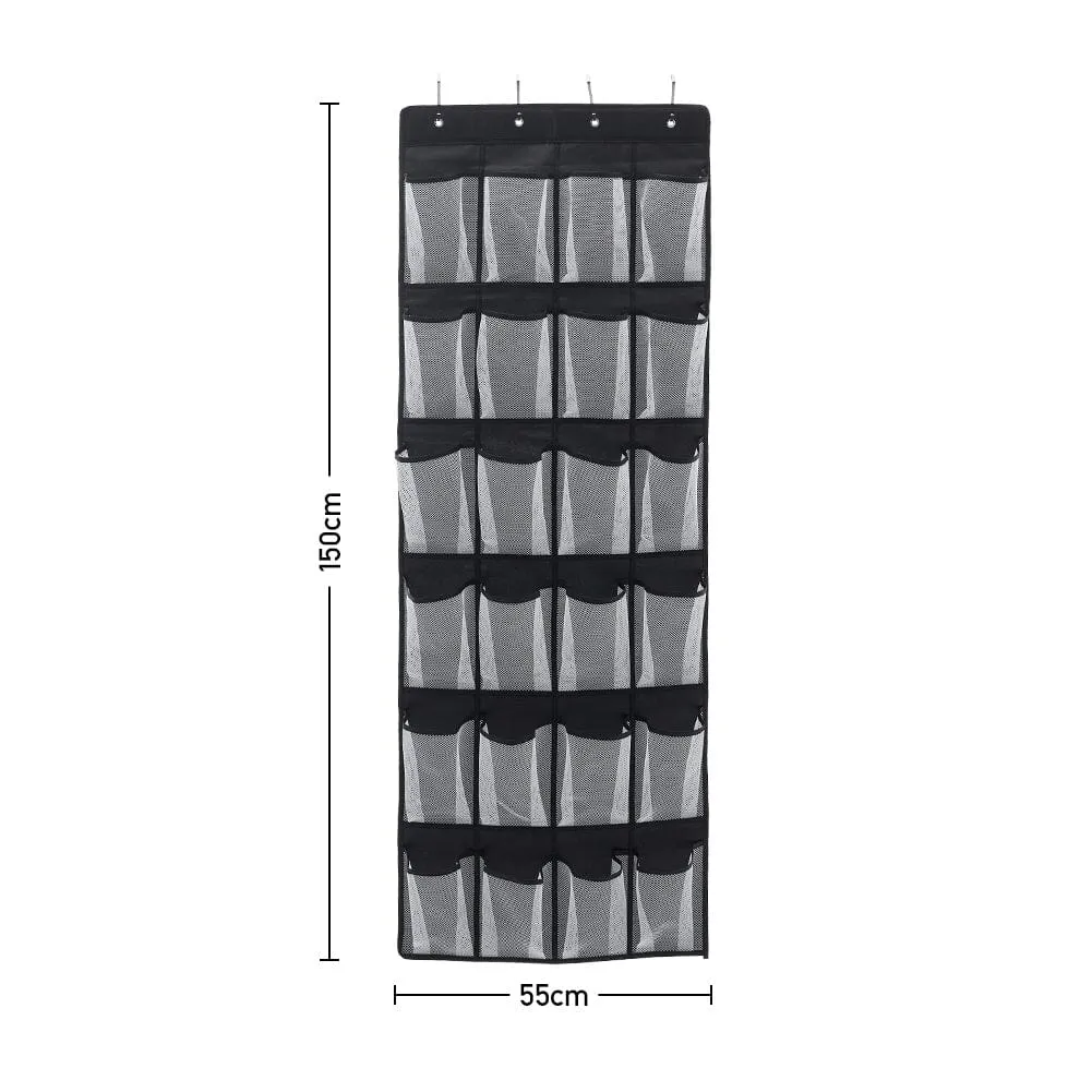 24 Pocket Fabric Door Hanging Storage Bag with Hooks