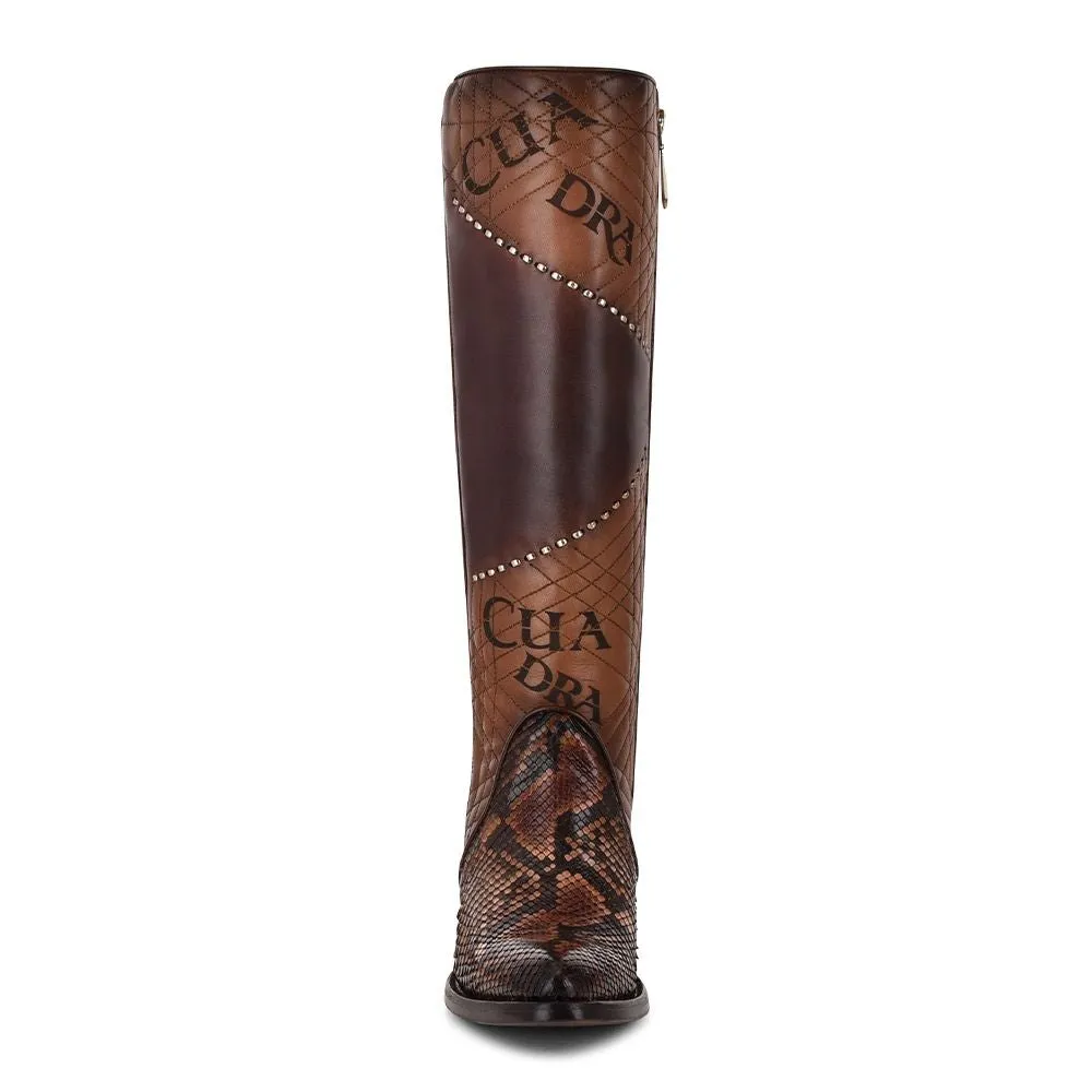 3F66PH - Cuadra brown fashion Paris Texas python leather boots for men