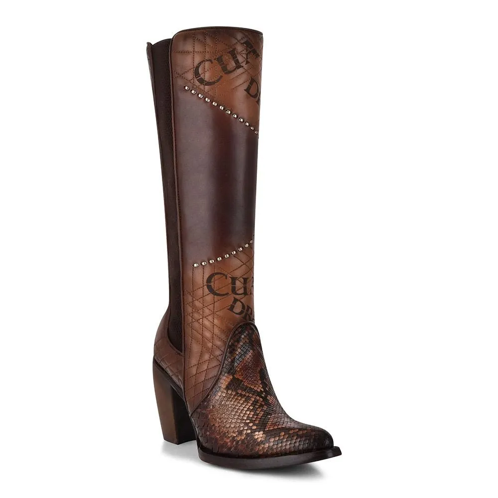 3F66PH - Cuadra brown fashion Paris Texas python leather boots for men