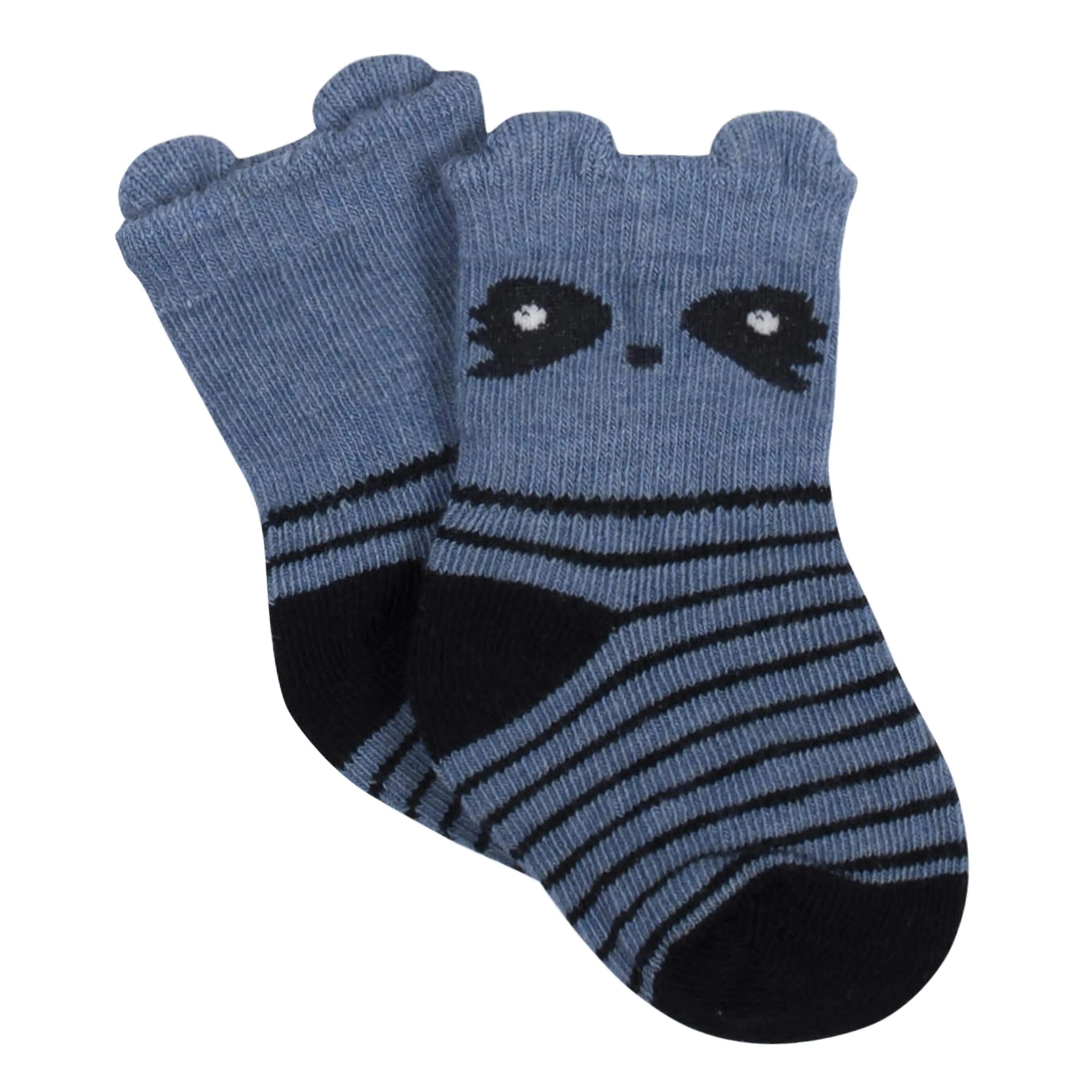 6-Pack Baby Boys Raccoon Jersey Crew Wiggle-Proof™ Socks