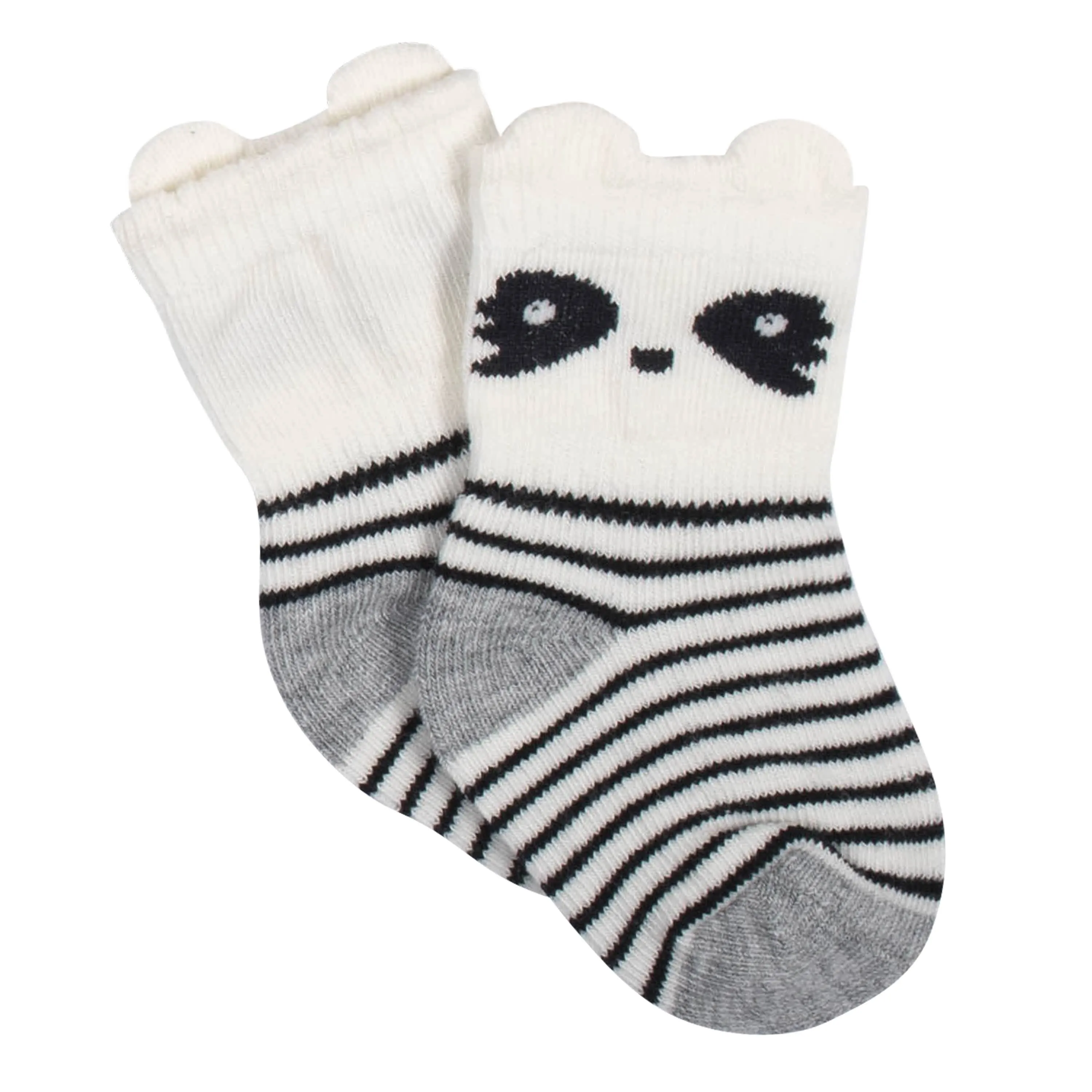 6-Pack Baby Boys Raccoon Jersey Crew Wiggle-Proof™ Socks