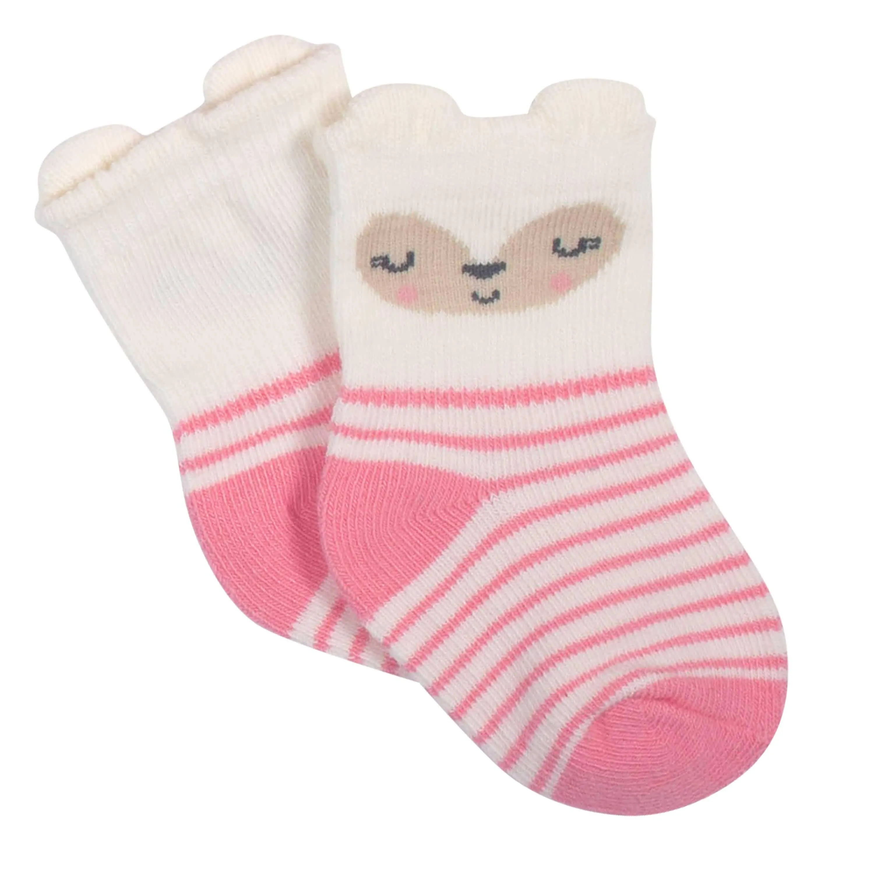 6-Pack Baby Girls Fox Jersey Crew Wiggle-Proof™ Socks