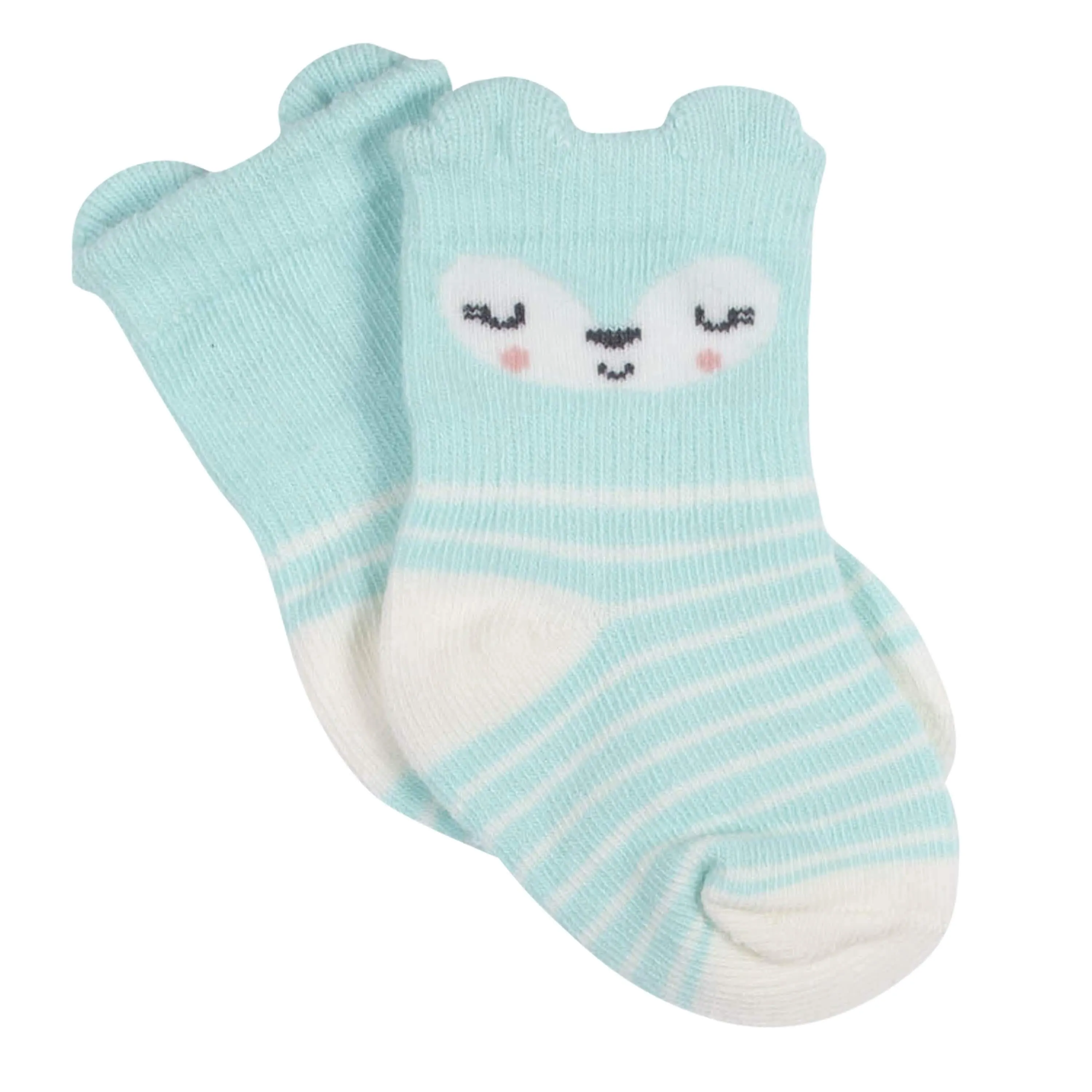 6-Pack Baby Girls Fox Jersey Crew Wiggle-Proof™ Socks