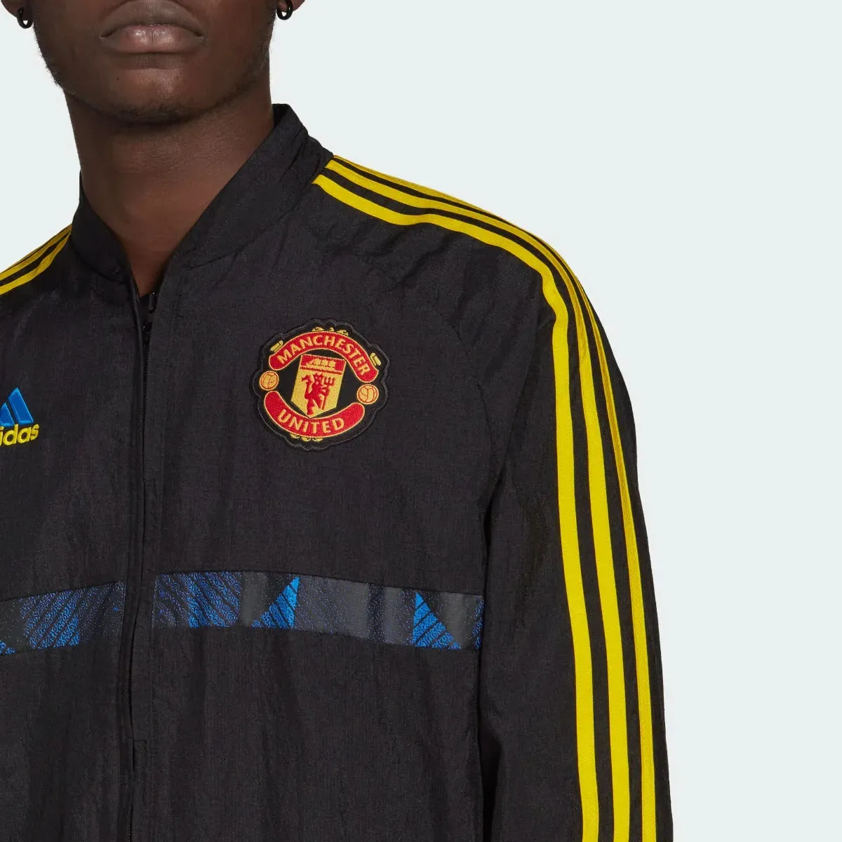 Adidas 2021-22 Manchester United Icons Woven Jacket - Black-Yellow-Royal