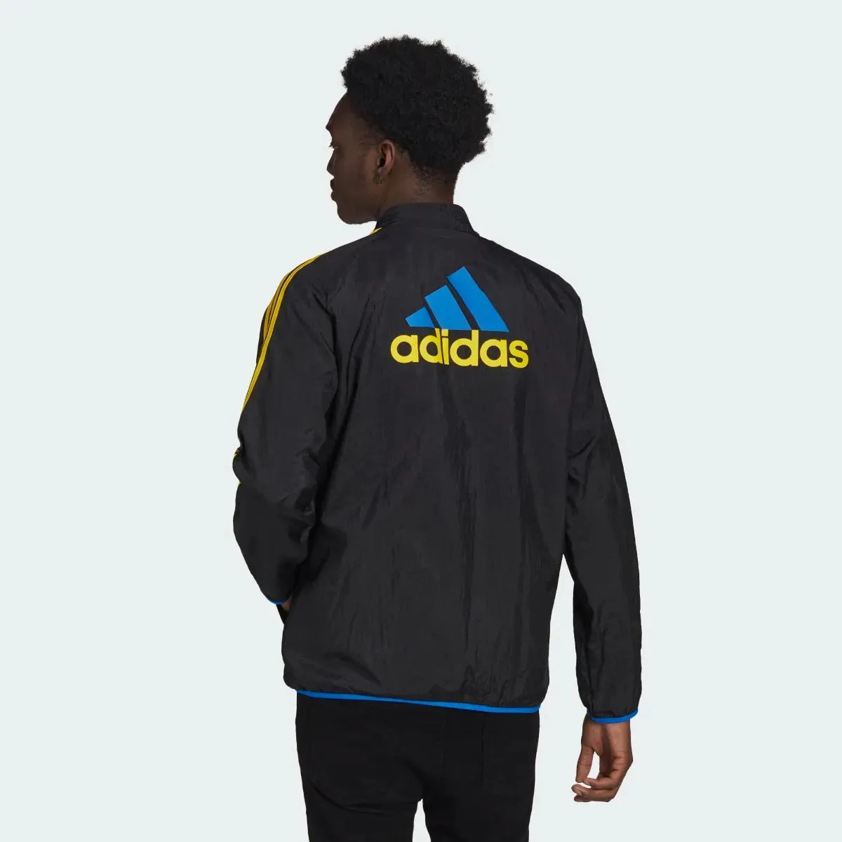 Adidas 2021-22 Manchester United Icons Woven Jacket - Black-Yellow-Royal