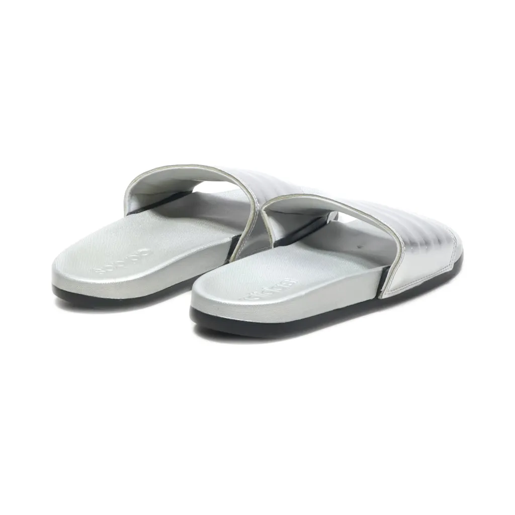 Adidas Adilette Sliders Fabric Silver Colour For Women