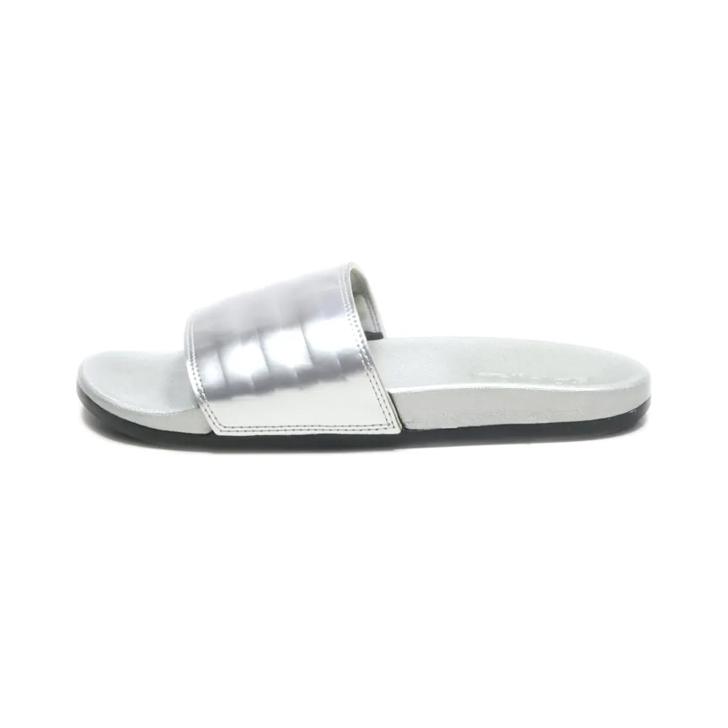 Adidas Adilette Sliders Fabric Silver Colour For Women