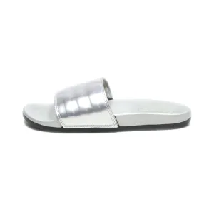 Adidas Adilette Sliders Fabric Silver Colour For Women