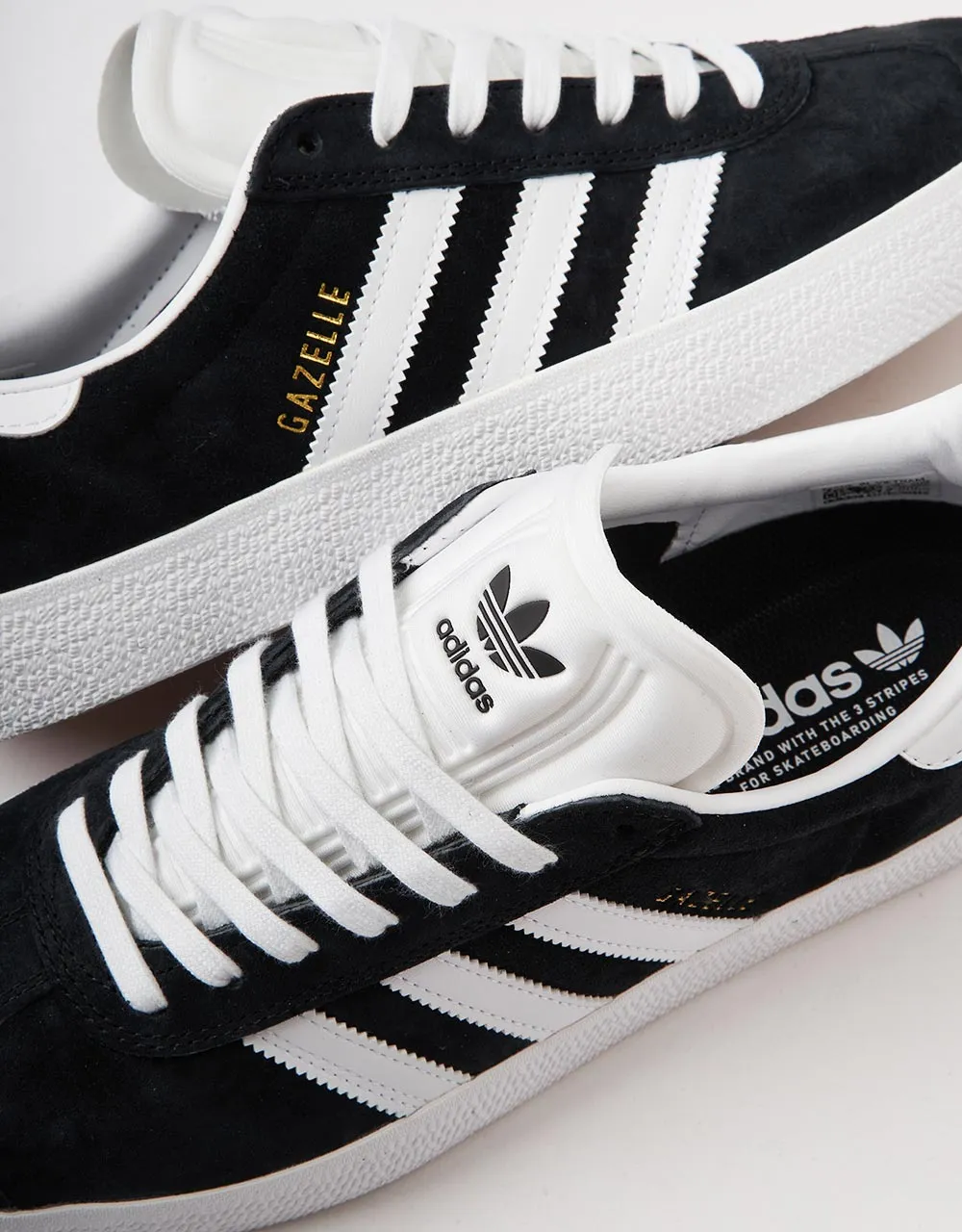 adidas Gazelle ADV Skate Shoes - Core Black/White/Gold Metallic