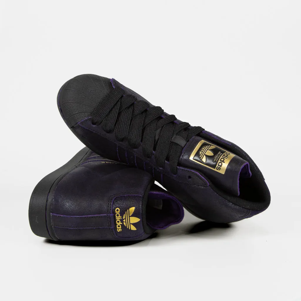 Adidas Skateboarding - Kader Pro Model ADV Shoes - Core Black / Core Black / Dark Purple