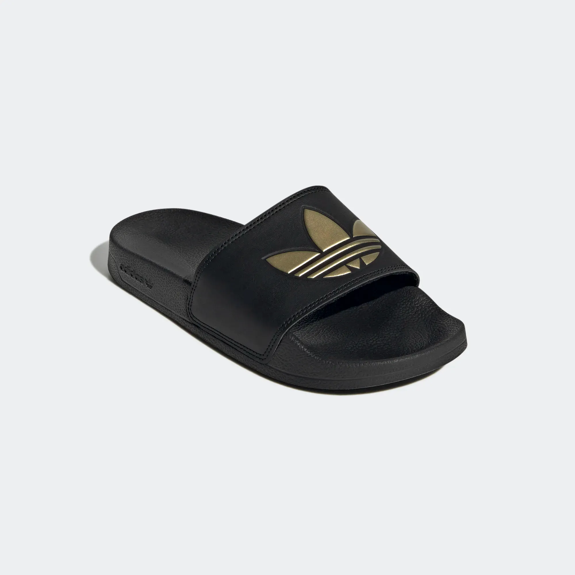 Adidas Women's Adilette Lite Slides - Core Black / Matte Gold