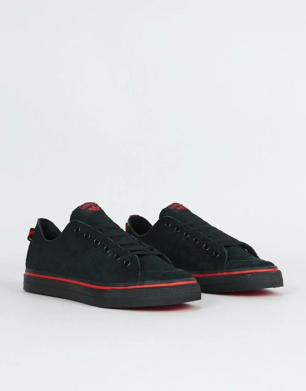 adidas x Na-Kel Nizza RFS Skate Shoes - Black/Scarlet