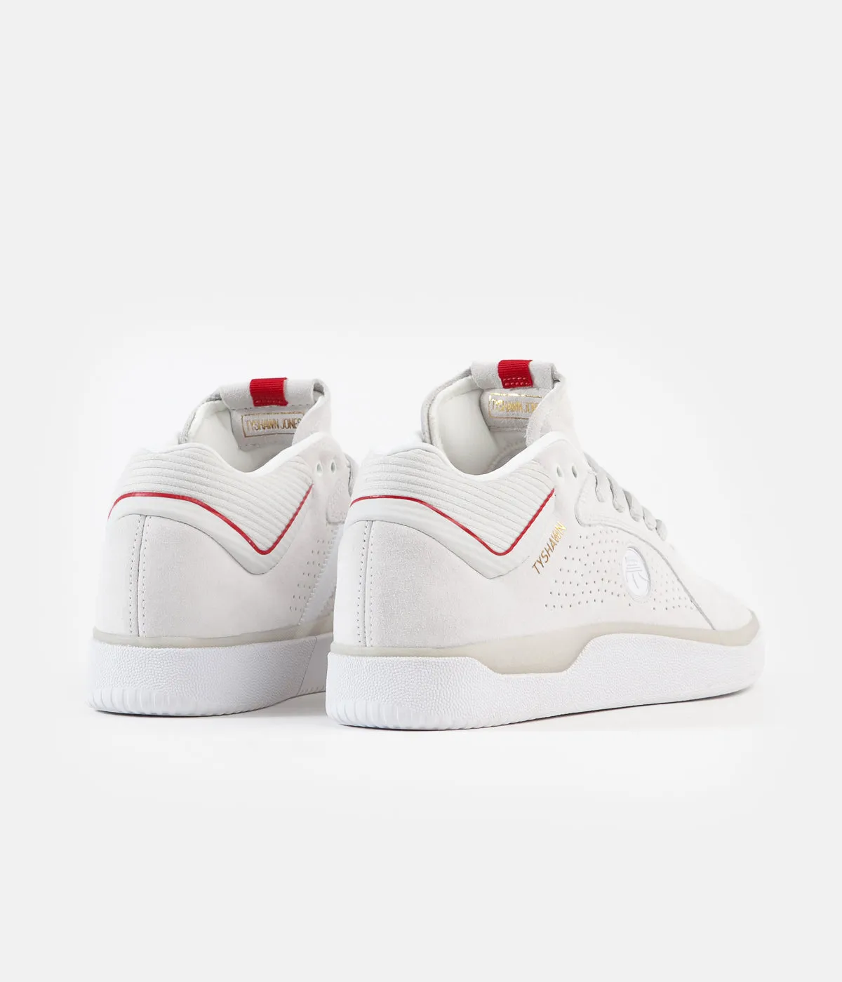 Adidas x Thrasher Tyshawn Shoes - White / Scarlet / Gold Metallic