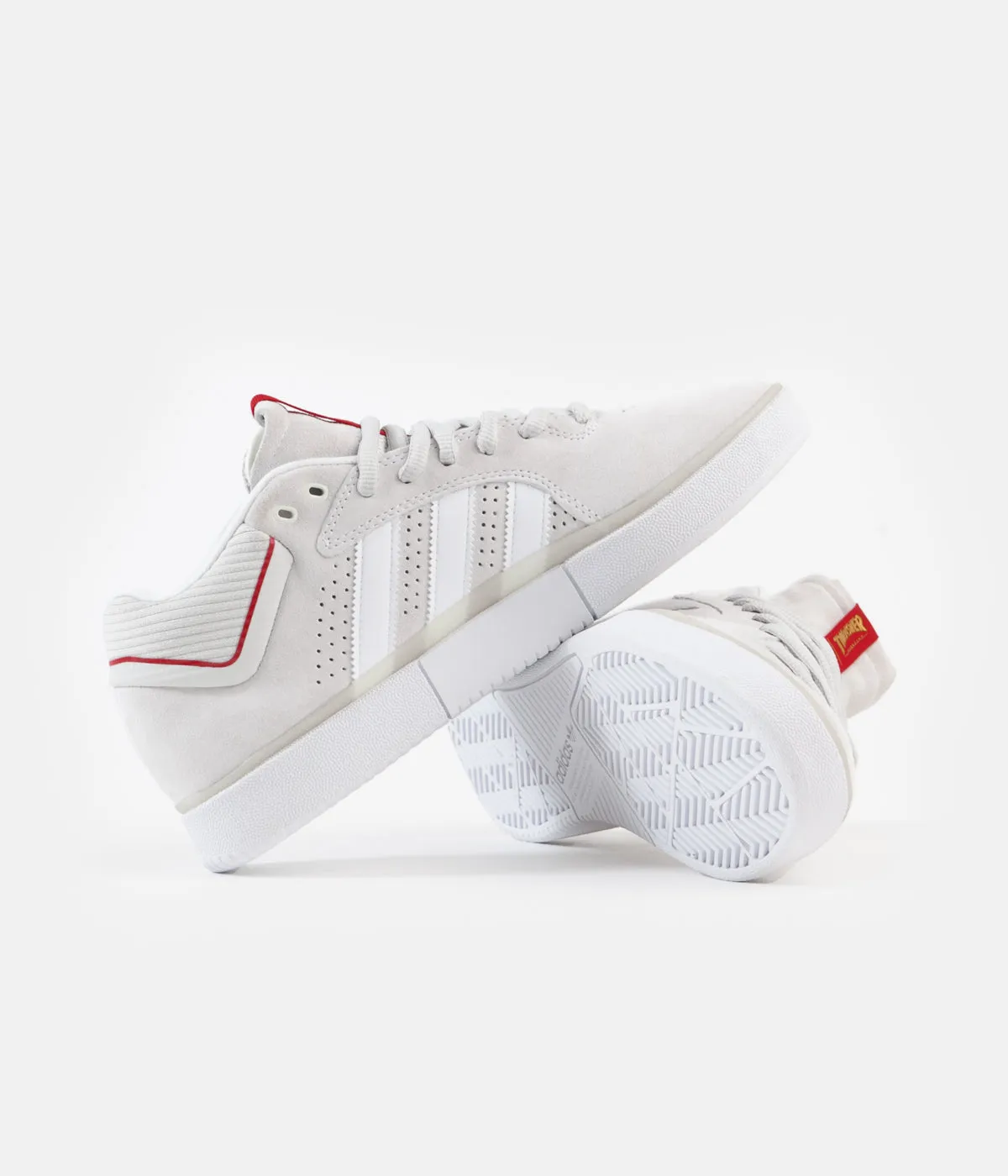 Adidas x Thrasher Tyshawn Shoes - White / Scarlet / Gold Metallic