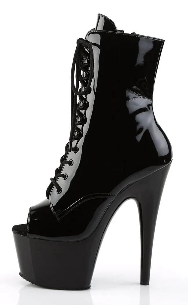 ADORE-1021 Black Patent Ankle Boots