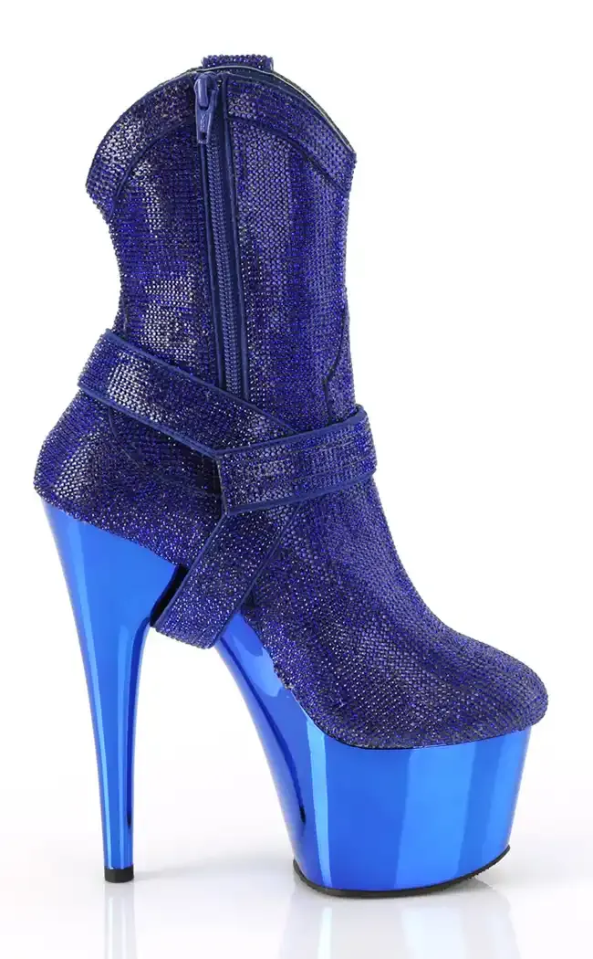 ADORE-1029CHRS Blue Rhinestone Cowboy Boots