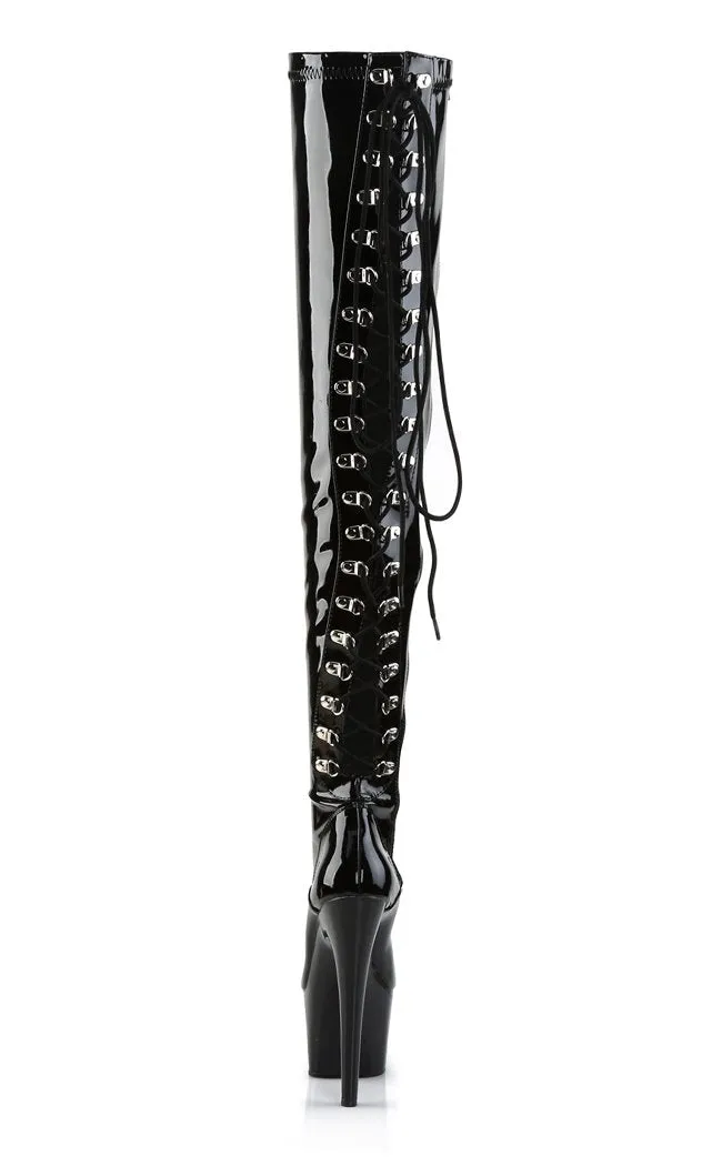 ADORE-3063 Black Patent Thigh High Boots