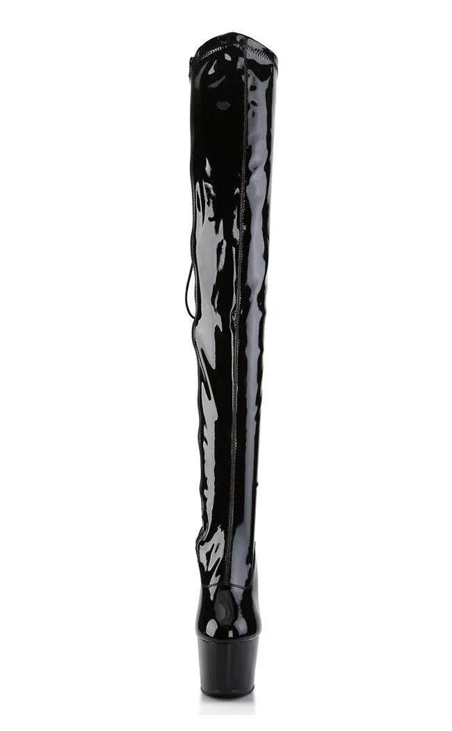 ADORE-3063 Black Patent Thigh High Boots