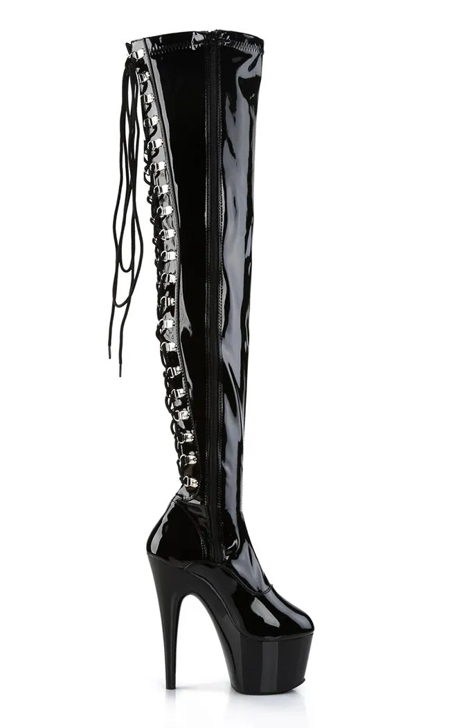 ADORE-3063 Black Patent Thigh High Boots