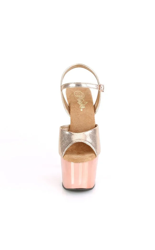 ADORE-709 Rose Gold Metallic Heels