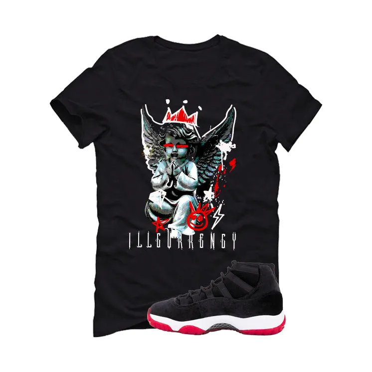 Air Jordan 11 Bred Velvet Black T-Shirt (Graffiti Angel)| illcurrency