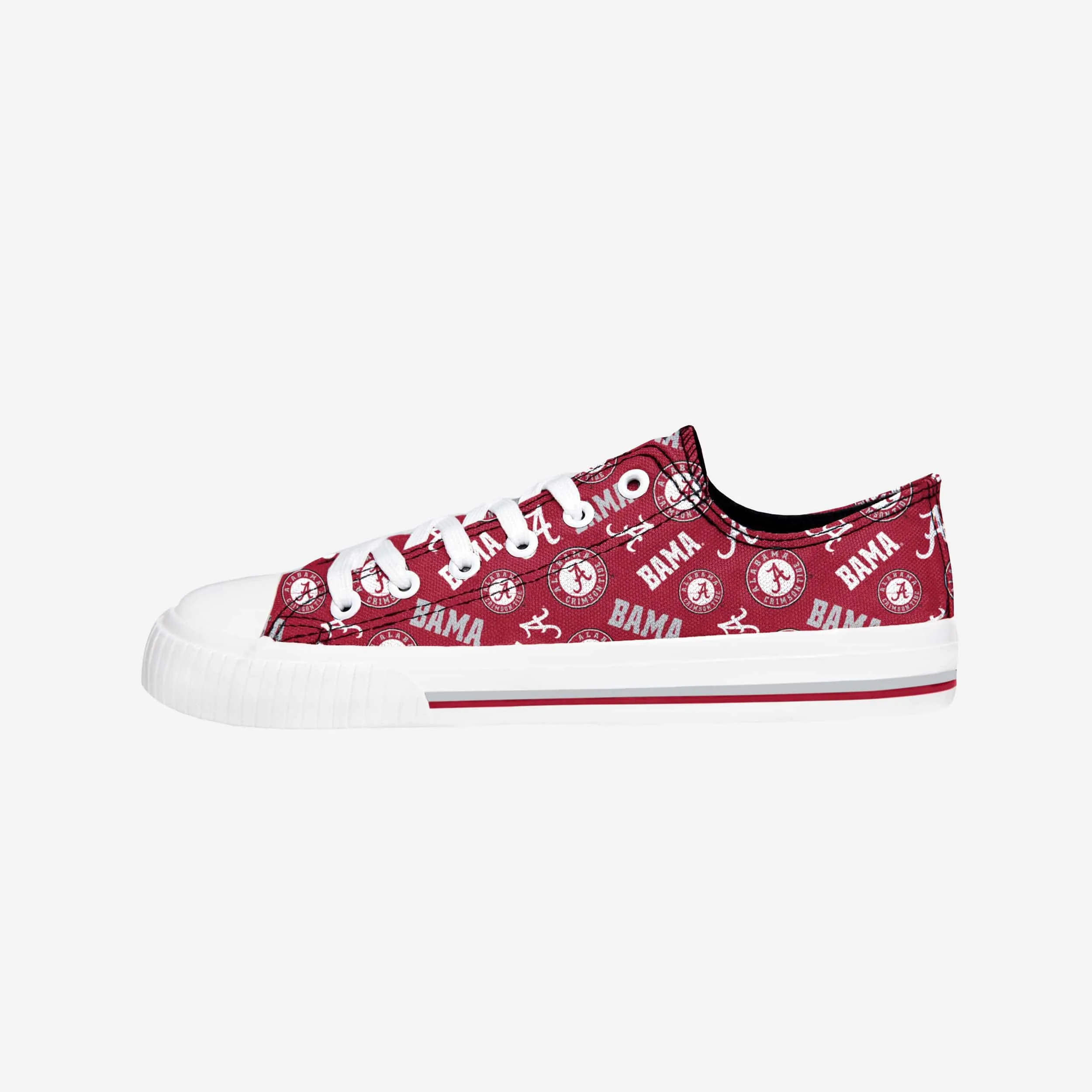 Alabama Crimson Tide Womens Low Top Repeat Print Canvas Shoe