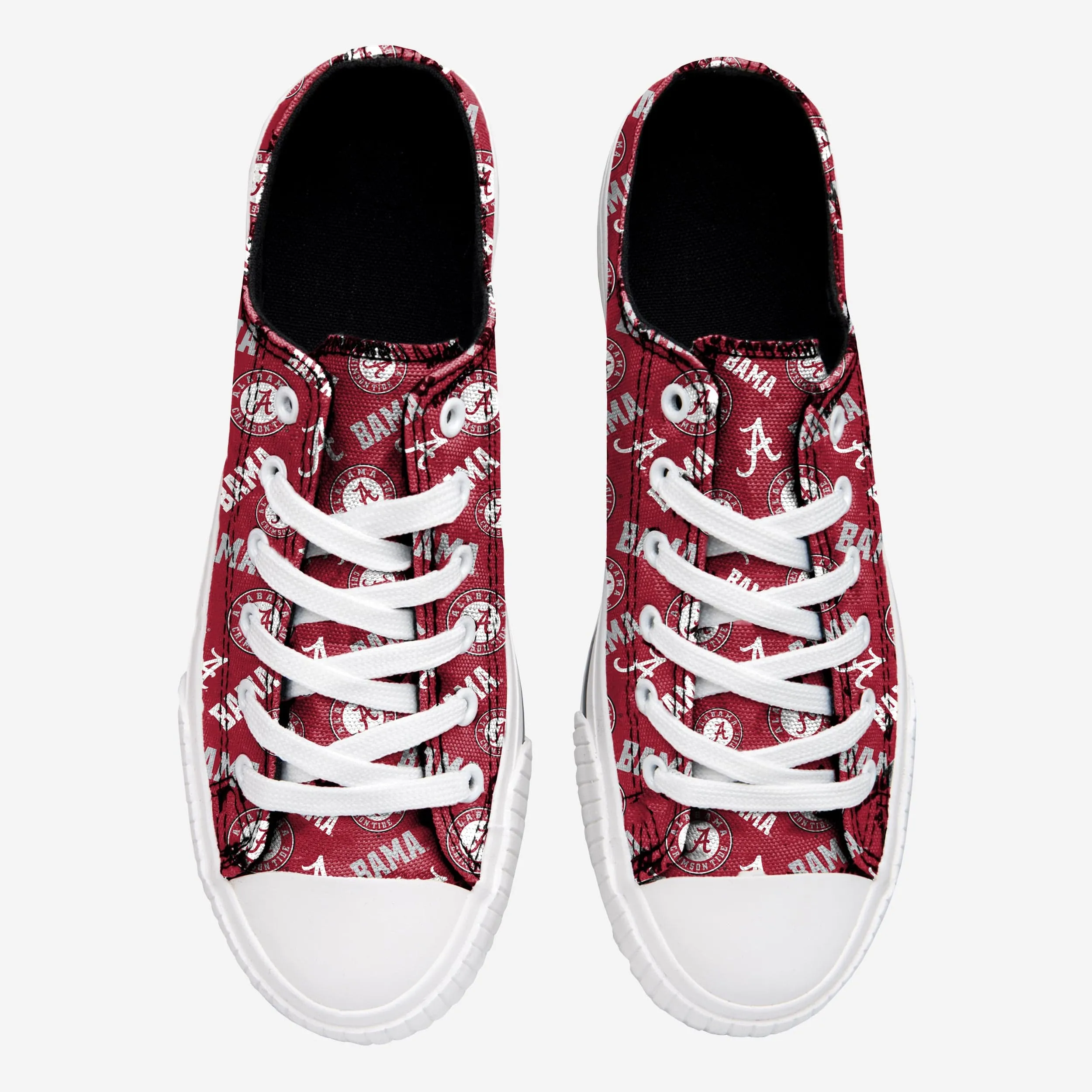 Alabama Crimson Tide Womens Low Top Repeat Print Canvas Shoe