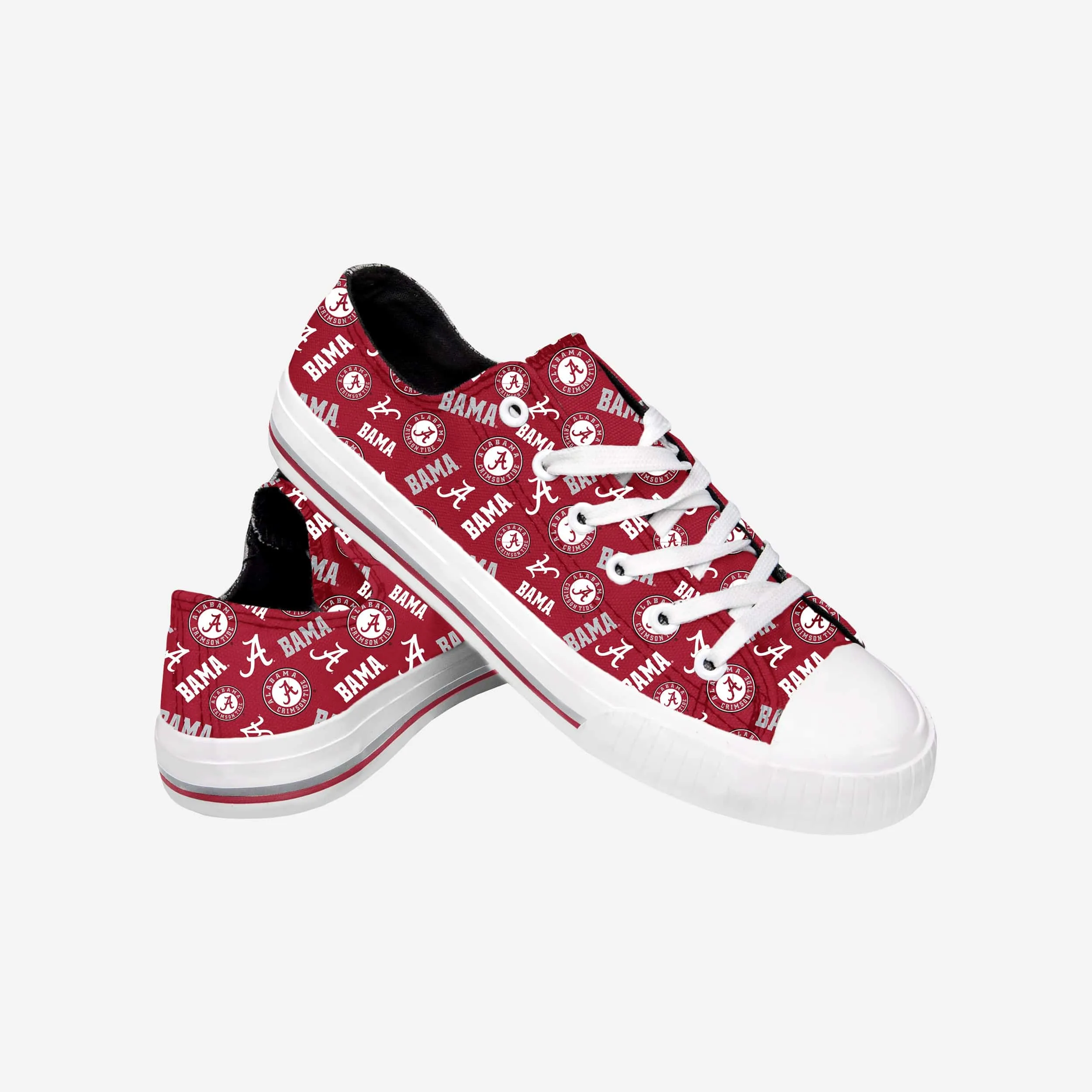 Alabama Crimson Tide Womens Low Top Repeat Print Canvas Shoe