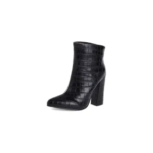 AlliChic Plush Alligator Pointed Toe Autumn Boots