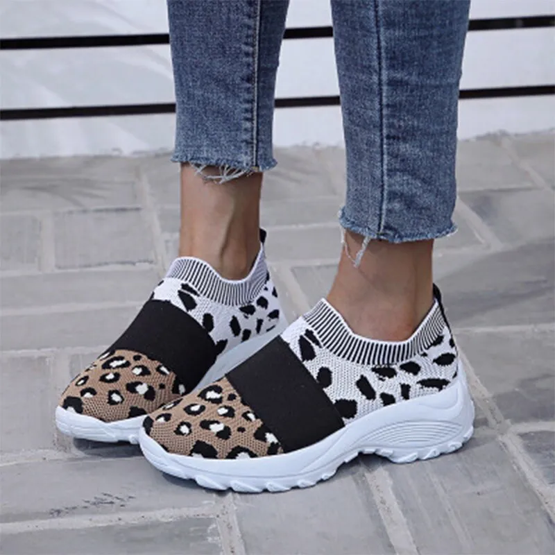 Amozae-Back To School   Women Mesh Breathable Sneakers Woman Leopard Vulcanized 2024 Ladies Tennis Shoes Women's Casual Flats Female Loafers Plus Size