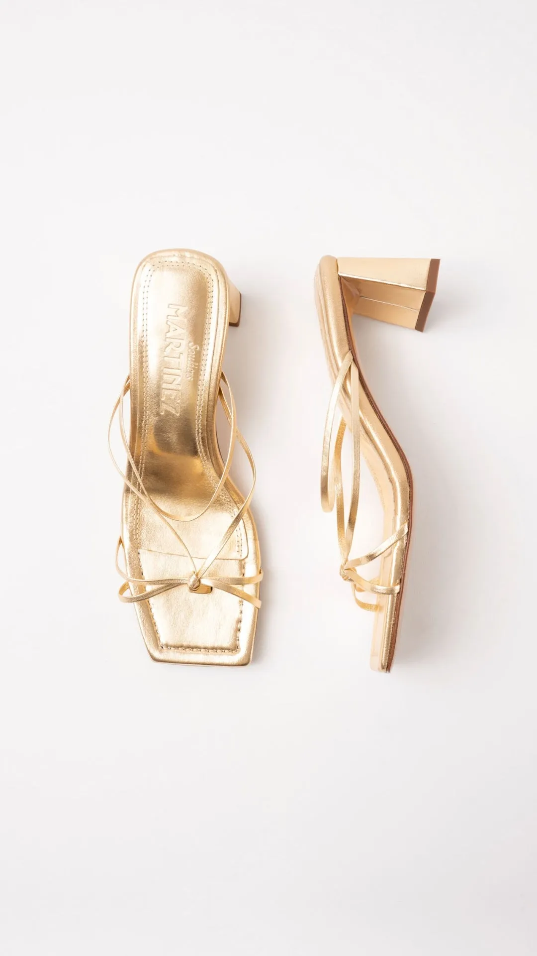 ARANDINA - Gold Leather Strappy Sandals