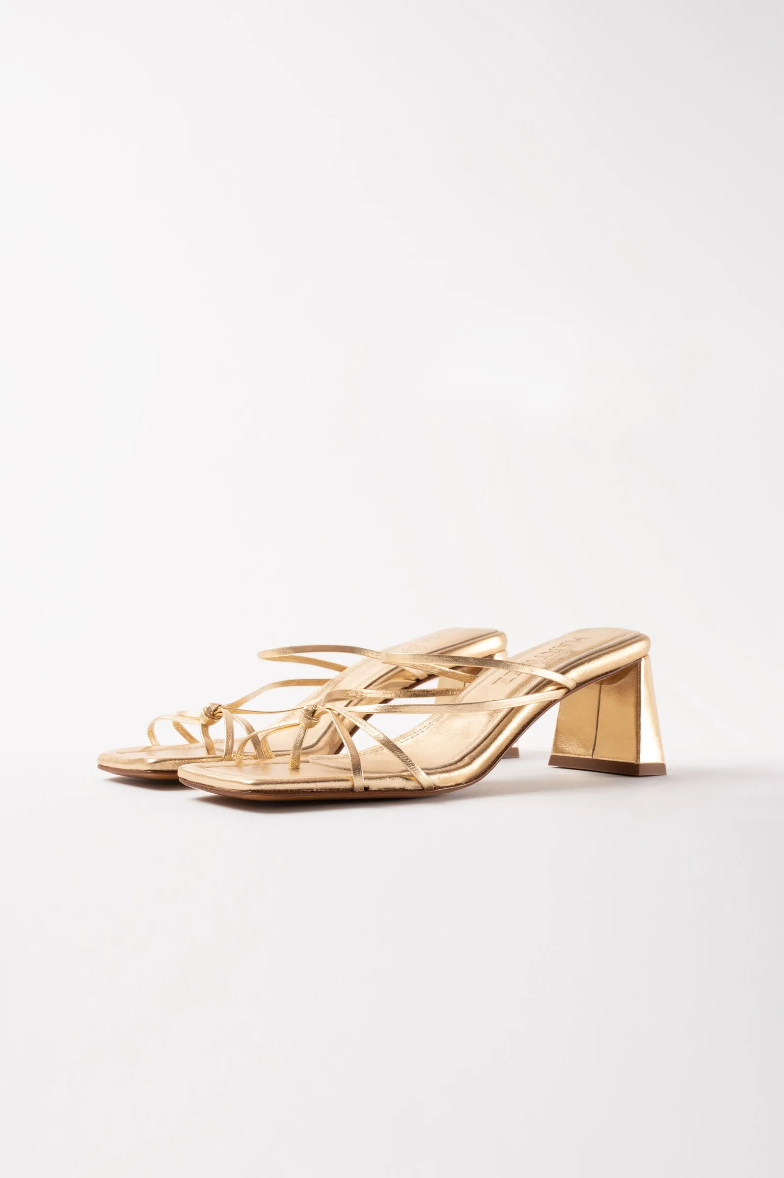 ARANDINA - Gold Leather Strappy Sandals