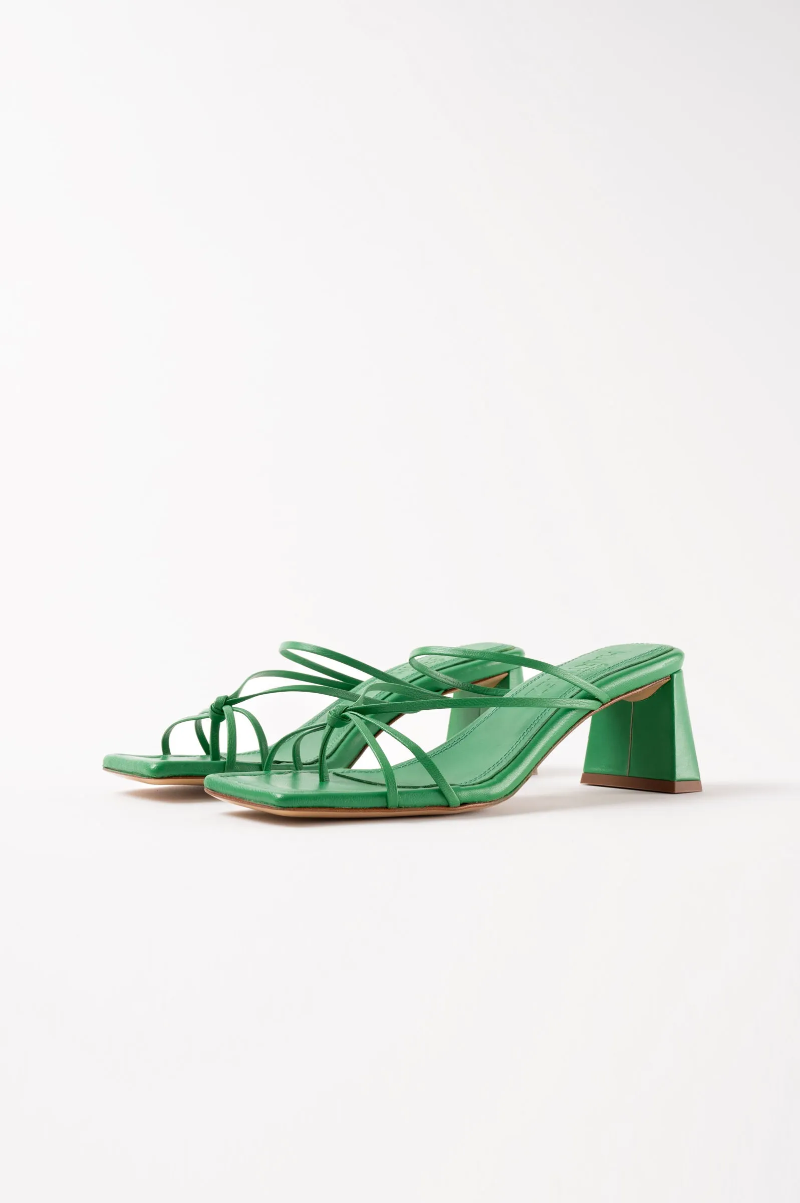 ARANDINA - Green Leather Strappy Sandals