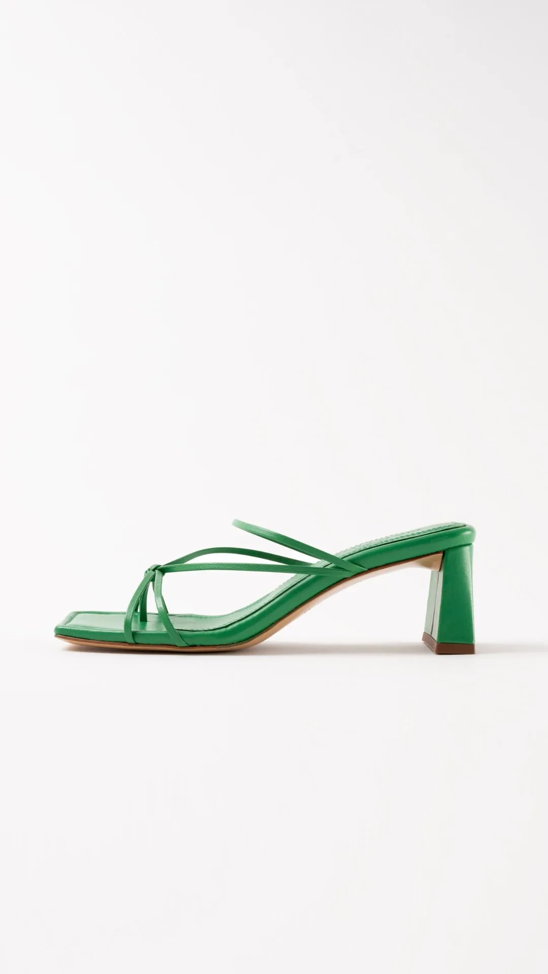 ARANDINA - Green Leather Strappy Sandals