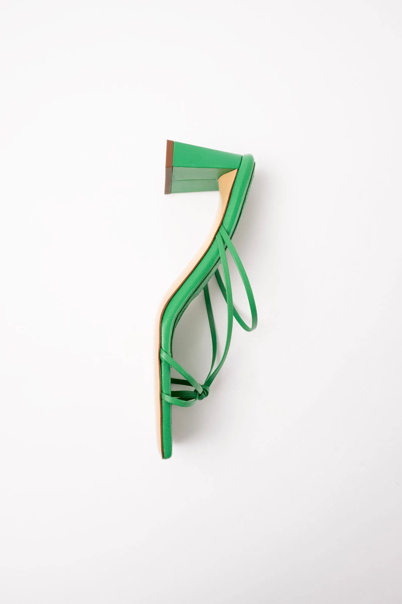 ARANDINA - Green Leather Strappy Sandals