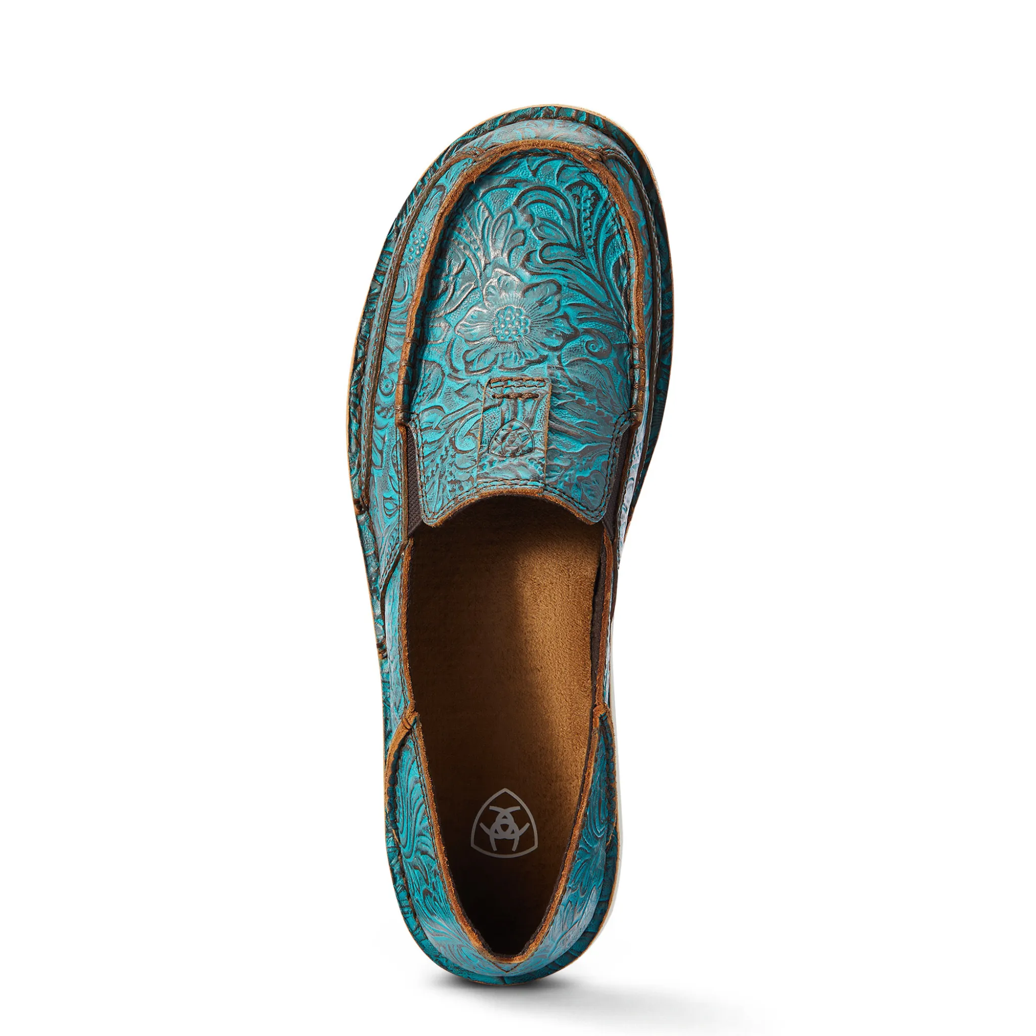 ARIAT WOMEN'S TURQUOISE FLORAL EMBOSSED CRUISER - 10042526