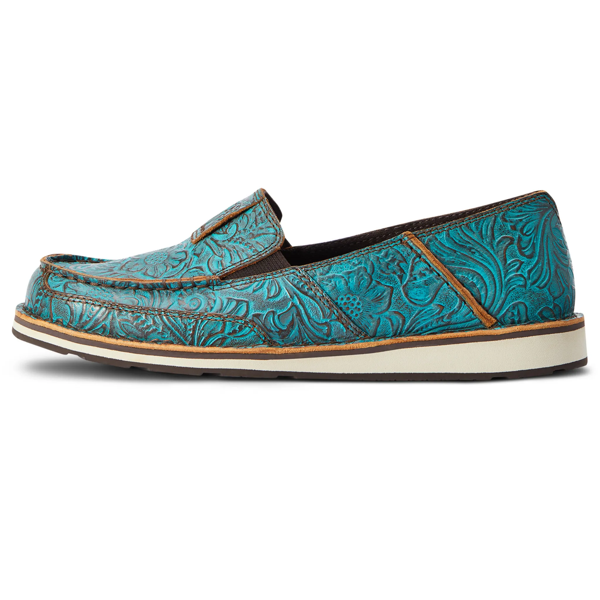 ARIAT WOMEN'S TURQUOISE FLORAL EMBOSSED CRUISER - 10042526