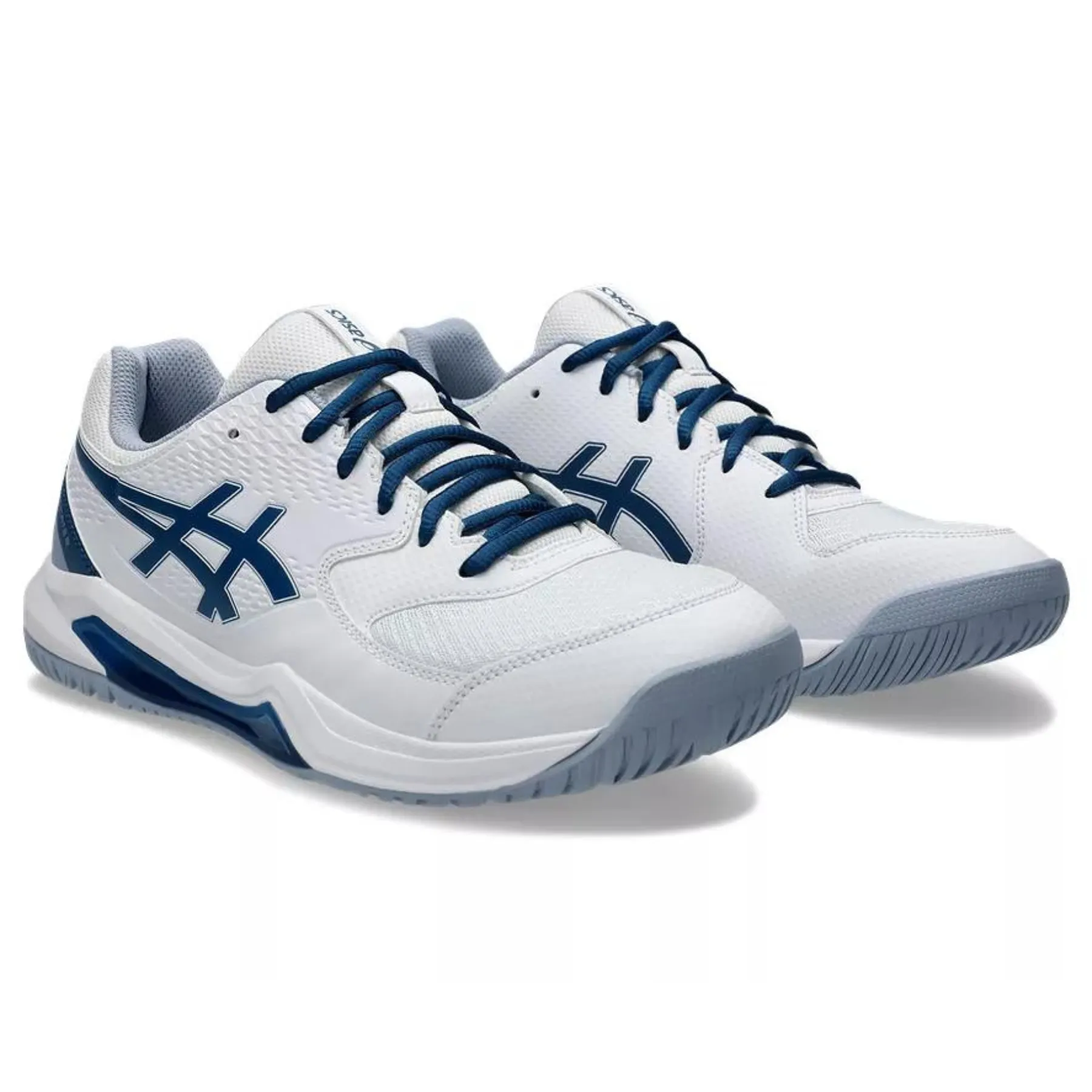 Asics Gel Dedicate 8 Mens Tennis Shoes - White/Mako Blue