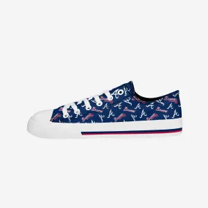 Atlanta Braves Womens Low Top Repeat Print Canvas Shoe