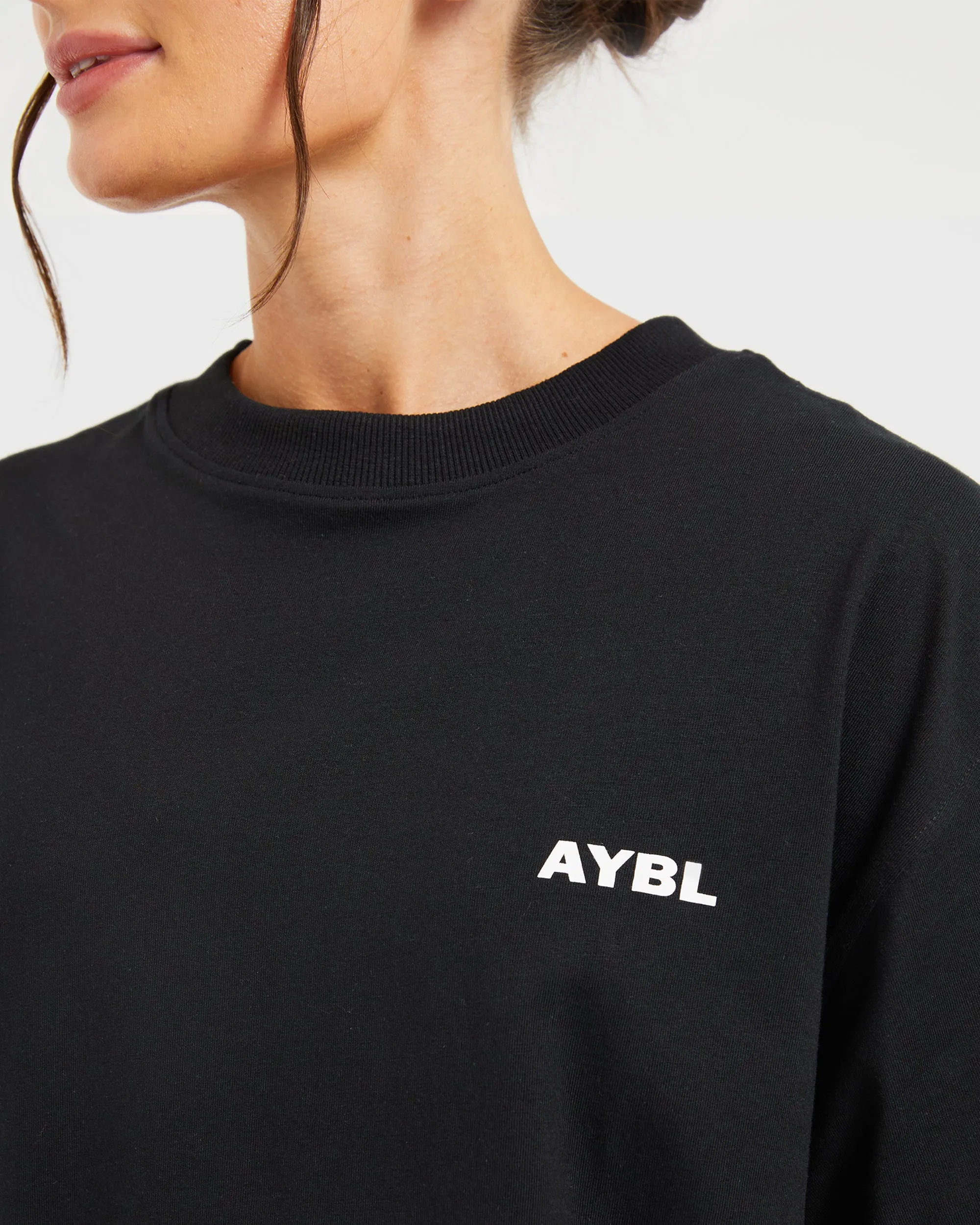 AYBL Lift Italic Oversized T Shirt - Black