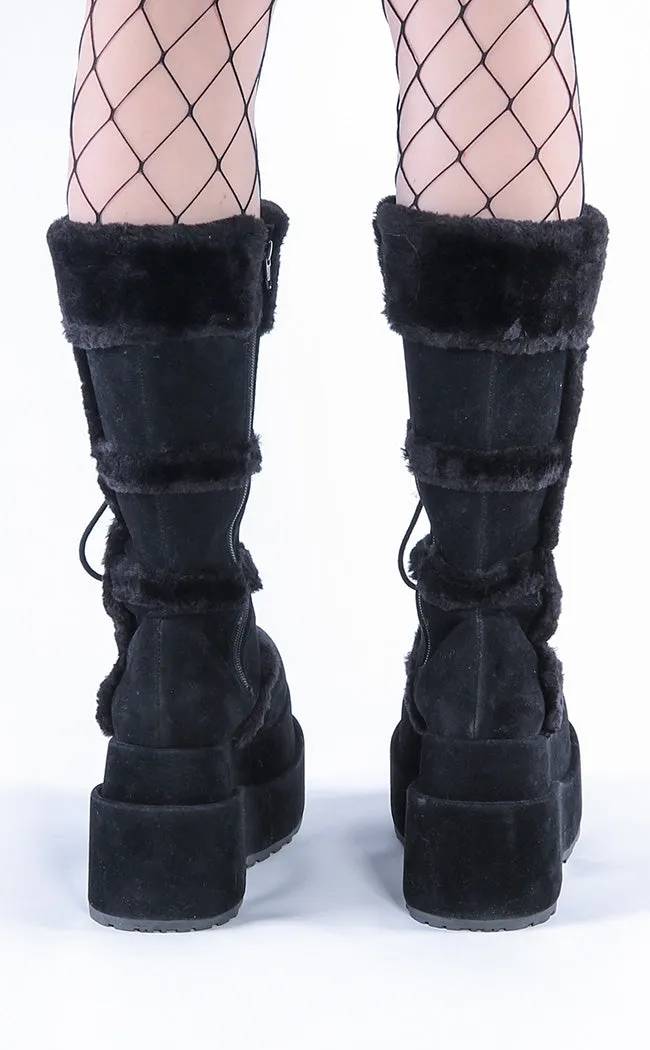 BEAR-202 Black Suede Knee-High Boots