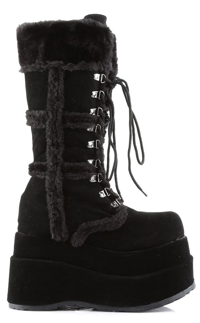 BEAR-202 Black Suede Knee-High Boots