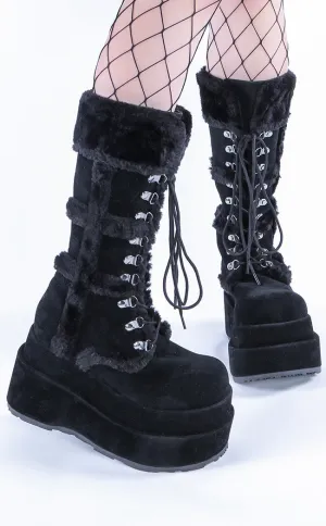 BEAR-202 Black Suede Knee-High Boots