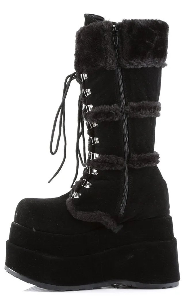 BEAR-202 Black Suede Knee-High Boots